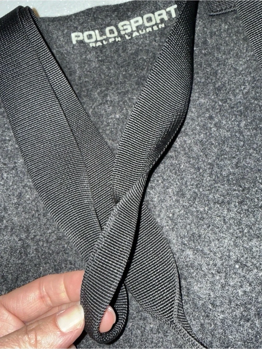 Vintage 1990s Polo Sport Ralph Charcoal Gray Lauren Wool Flannel Tote